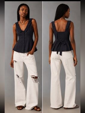 Anthropologie Odille sleeveless peplum top